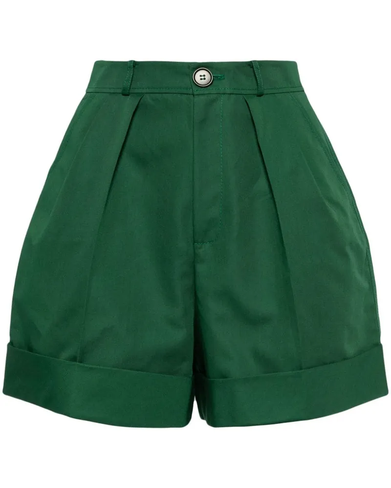 Dice Kayek Weite High-Waist-Shorts Grün