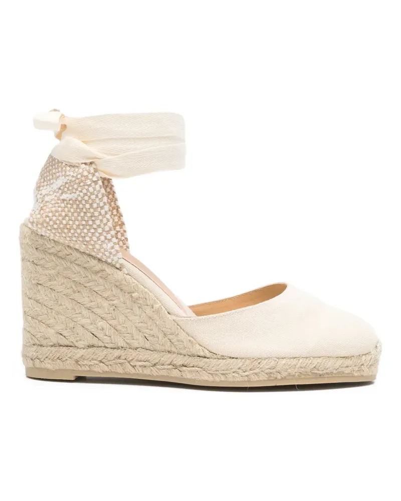 Castañer ankle tie wedge sandals - Nude Nude