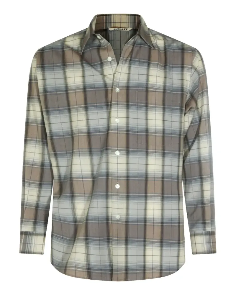 AURALEE check-pattern shirt - Grau Grau