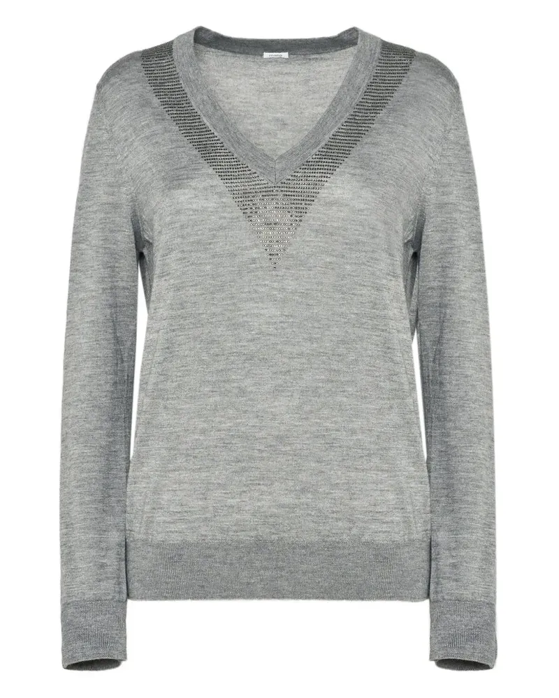 Malo Pullover mit Strassverzierung - Grau Grau