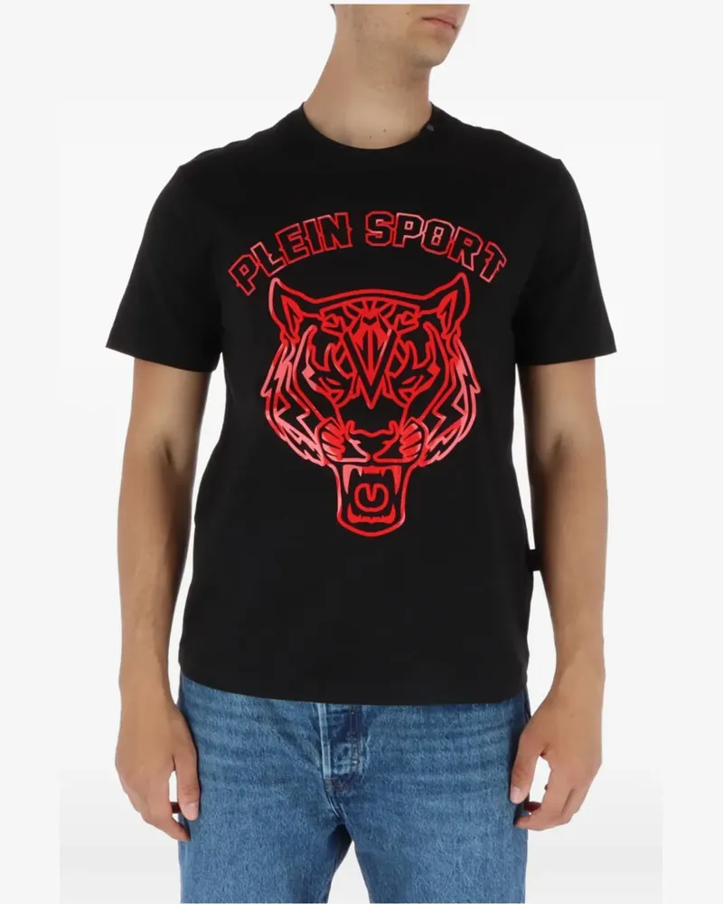 Philipp Plein T-Shirt mit Tigerkopf-Print - Schwarz Schwarz
