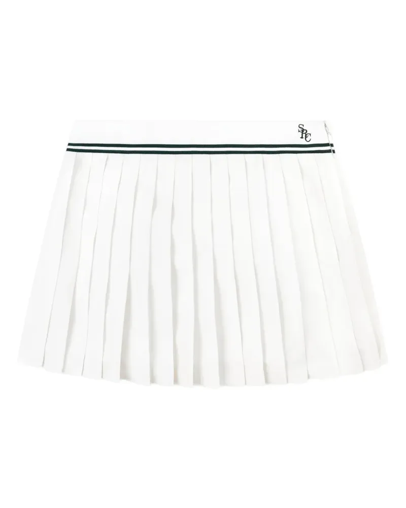 SPORTY & RICH pleated striped mini skirt - Weiß Weiß