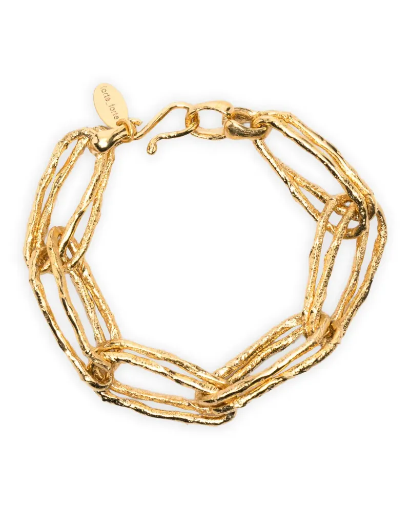 forte_forte hammered-effect chain-link bracelet - Gold Gold