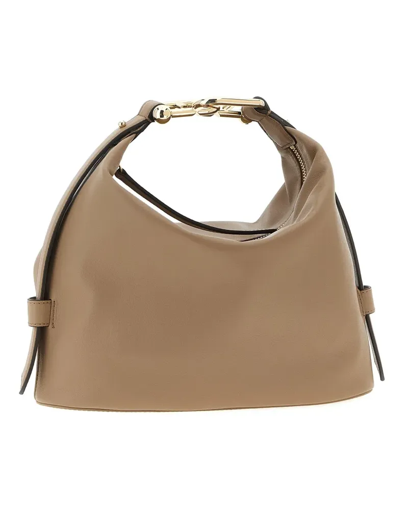 Furla Mittelgroße Nuvola Schultertasche mit Verzierung - Braun Braun