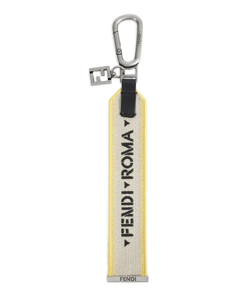 Fendi 1925 logo-embroidered keyring - Nude Nude