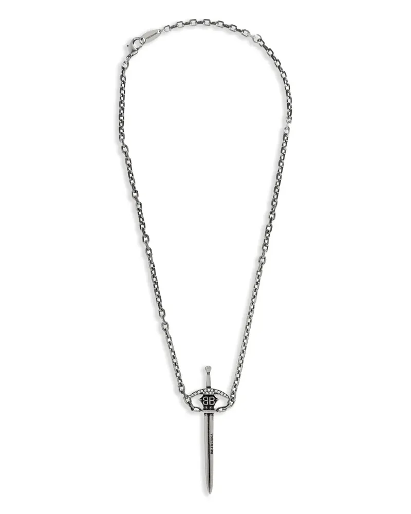Balenciaga Halskette mit Schwertanhänger - Silber Silber