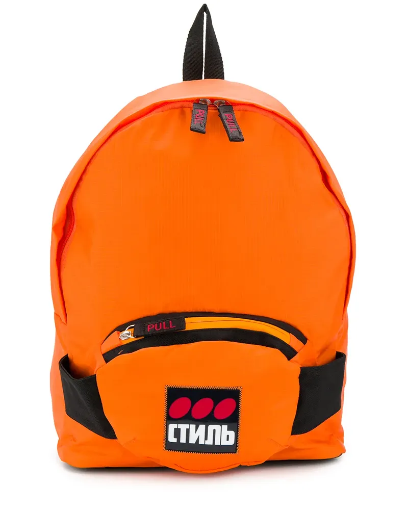 Heron Preston Rucksack mit Logo-Print - Orange Orange