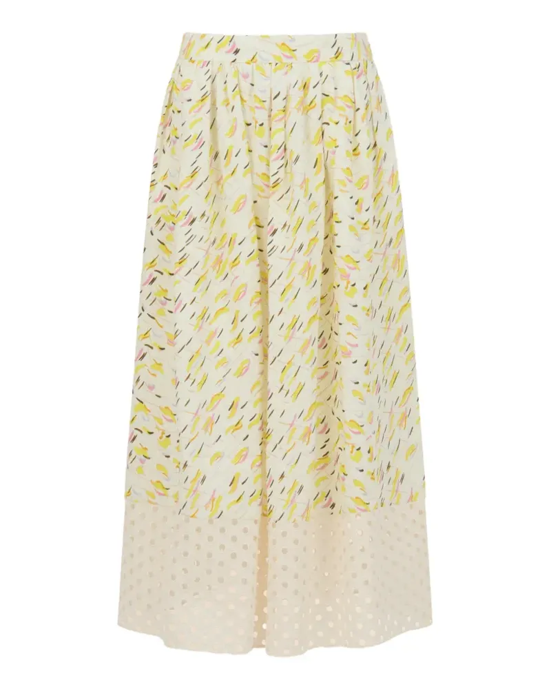 Marni Brushstroke abstract print skirt - Weiß Weiß