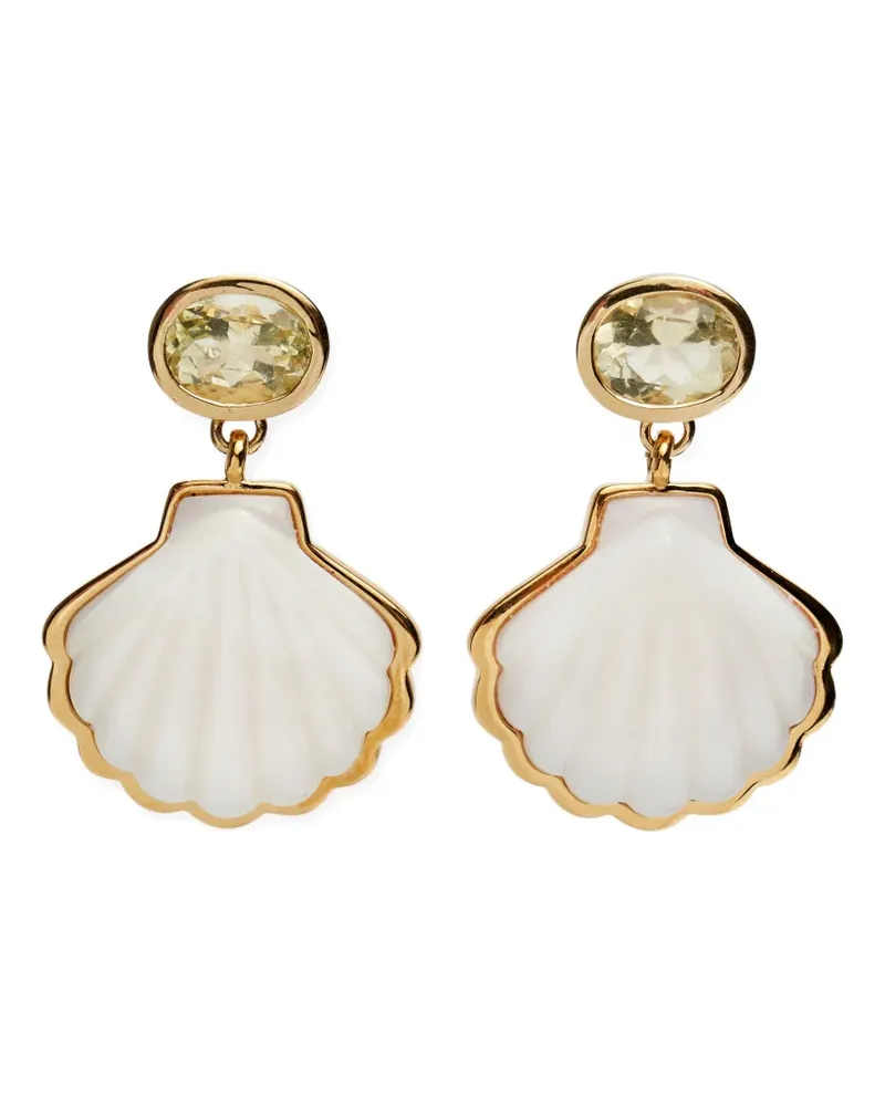 Lizzie Fortunato Luna shell drop earrings - Gold Gold