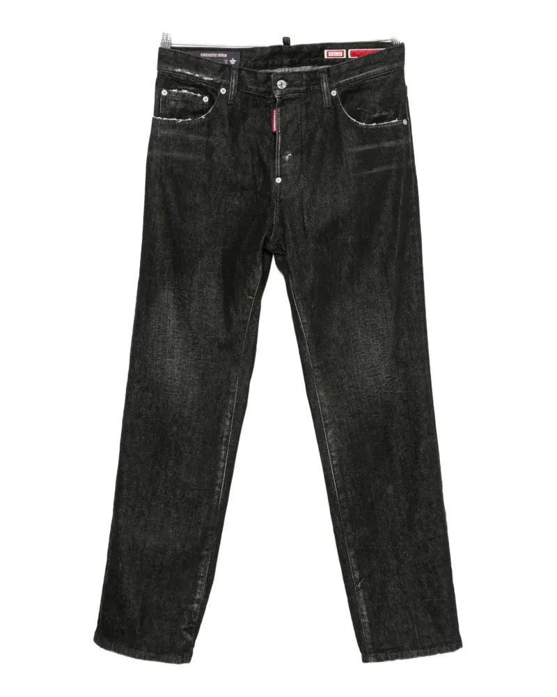 Dsquared2 distressed logo-patch jeans - Schwarz Schwarz