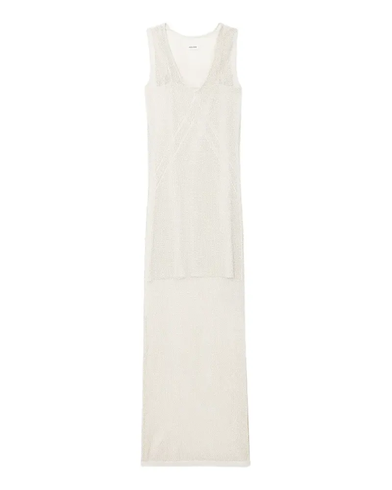Zadig & Voltaire Riza open-knit wing-motif maxi dress - Nude Nude