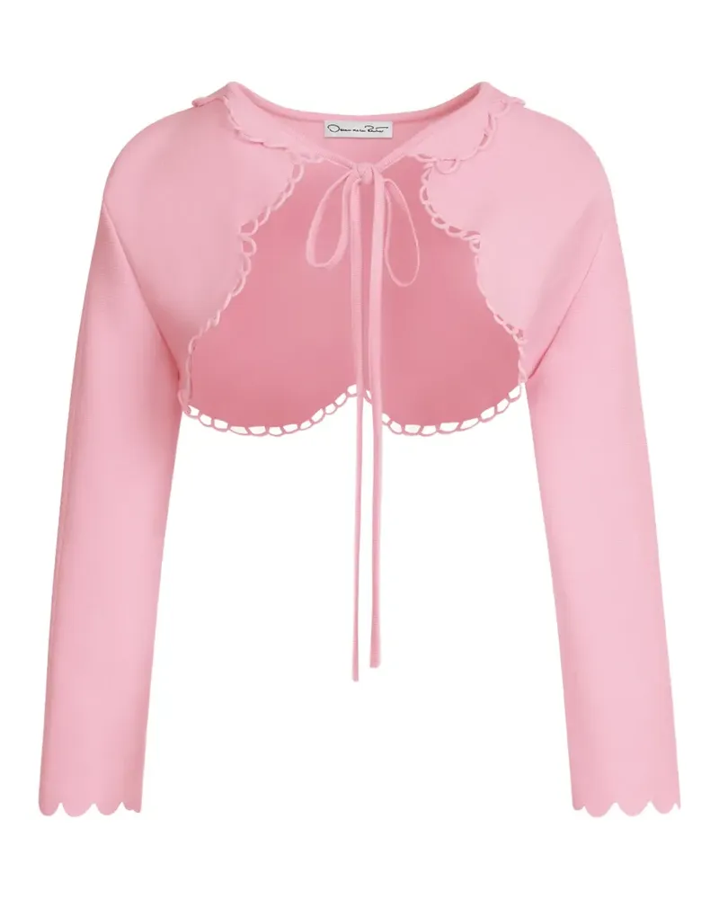Oscar de la Renta Cardigan mit gewelltem Saum - Rosa Rosa