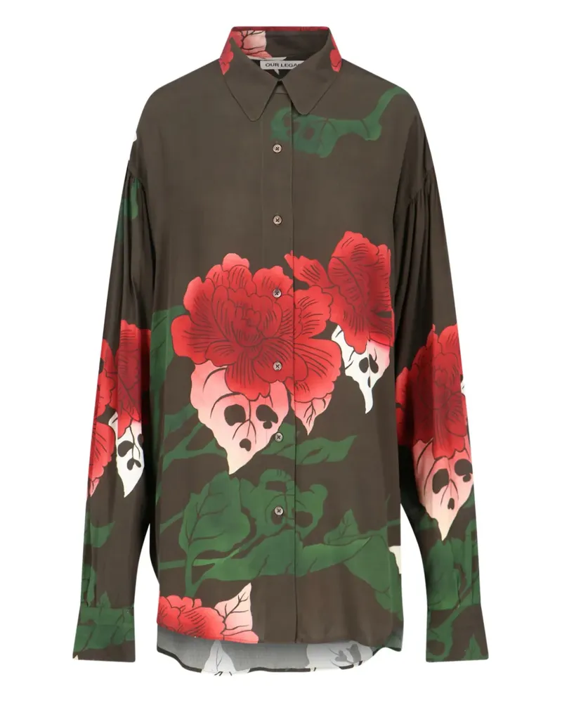 Our Legacy Dapper Hemd mit Blumen-Print - Braun Braun