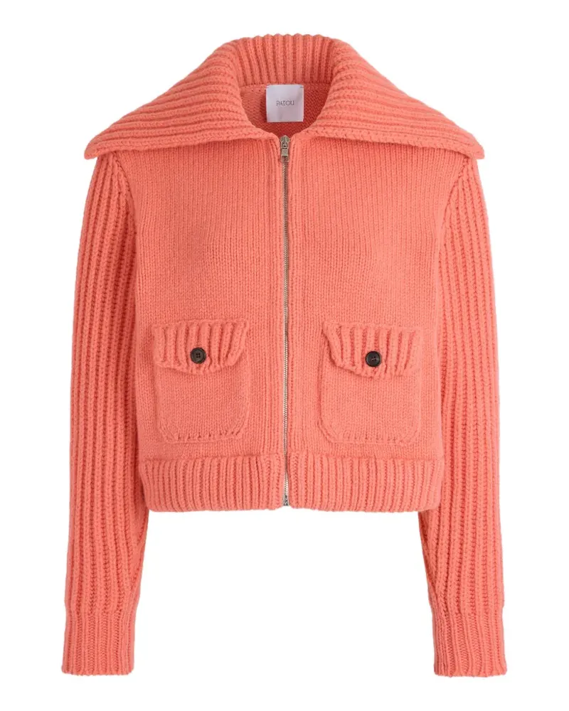 Patou Gerippter Cardigan mit Reißverschluss - Orange Orange