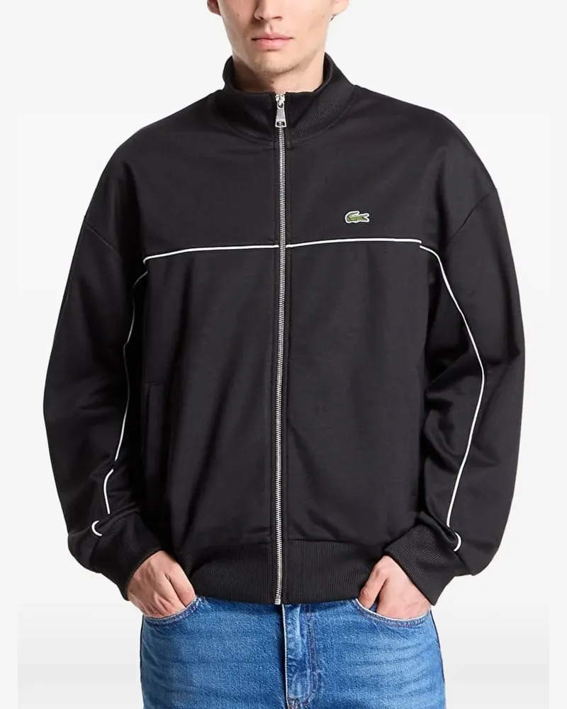 Lacoste piped zip-up sweater - Schwarz Schwarz
