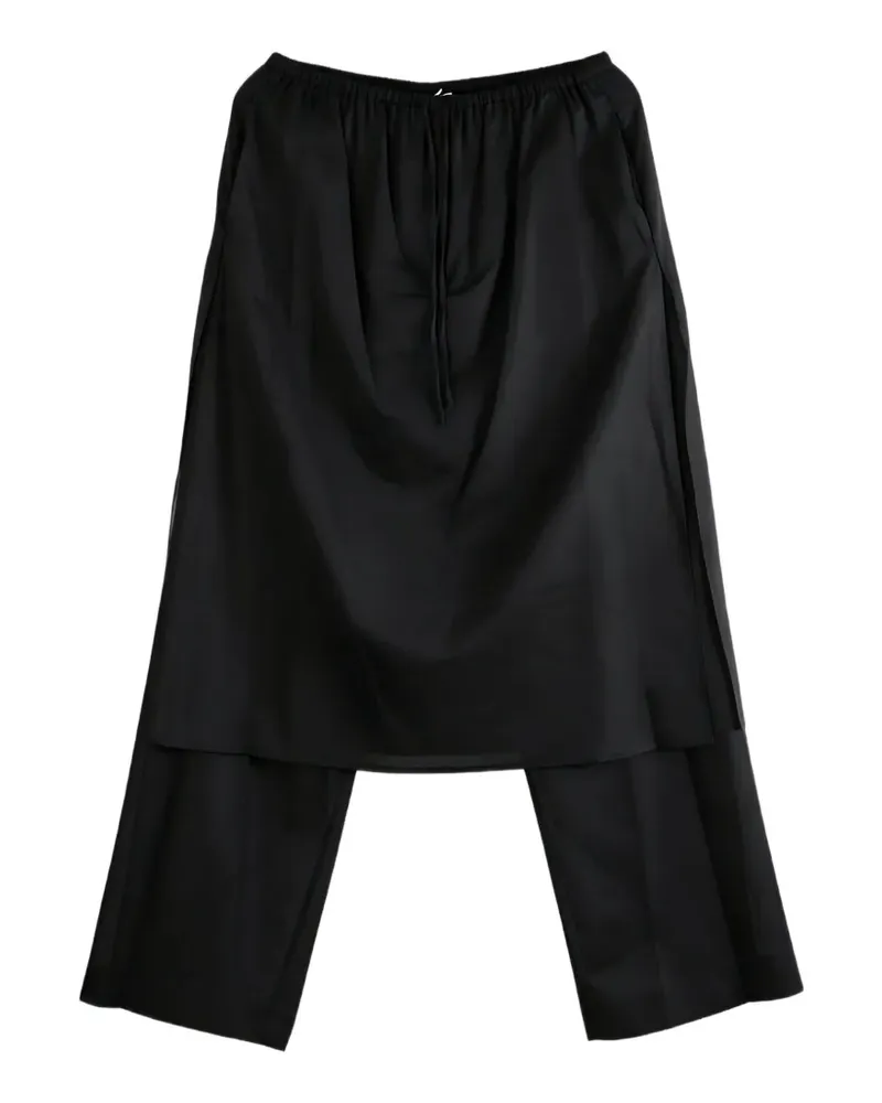 AMOMENTO layered drawstring trousers - Schwarz Schwarz