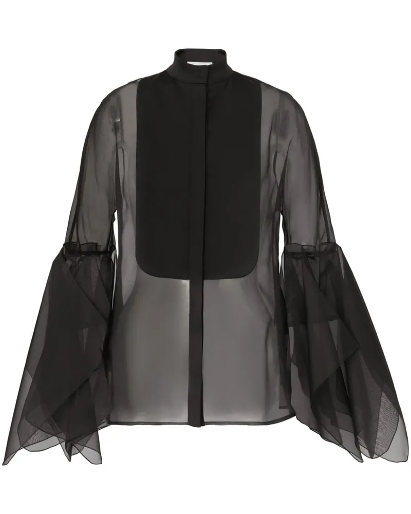 Genny Bluse mit Sheer-Effekt - Schwarz Schwarz