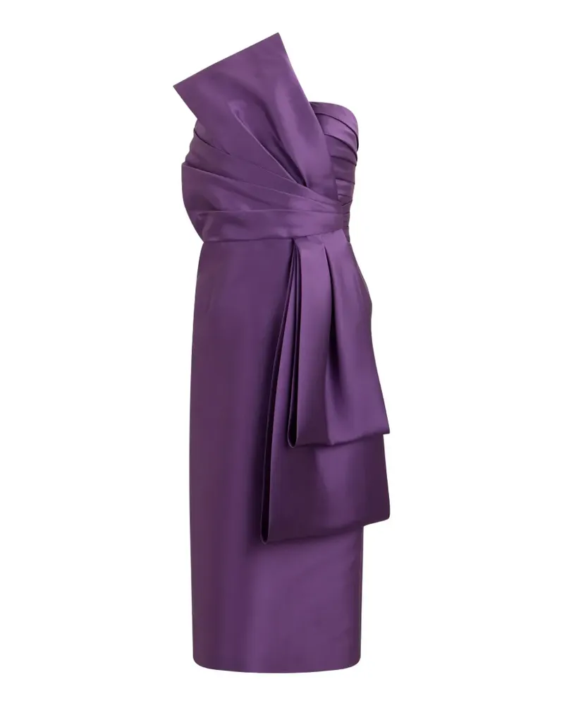 Alberta Ferretti asymmetrical draped midi dress - Violett Violett