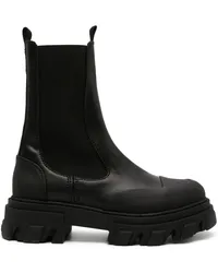 Ganni Cleated Chelsea-Boots aus Faux-Leder Schwarz