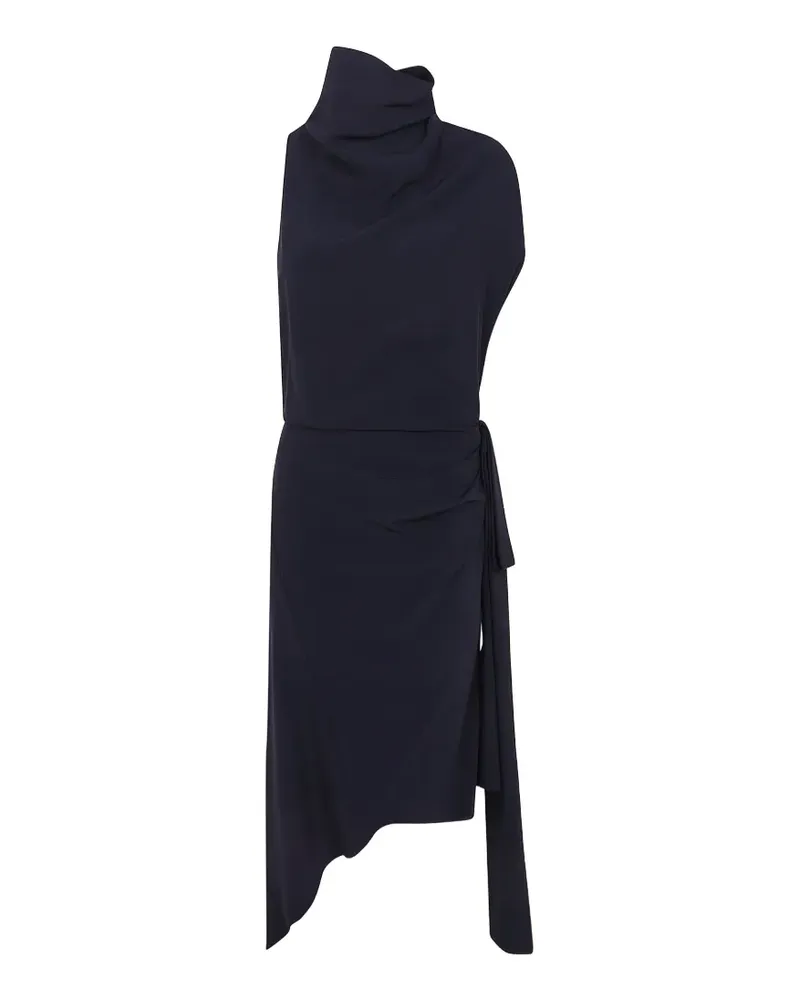 N° 21 Drapiertes Midikleid - Blau Blau