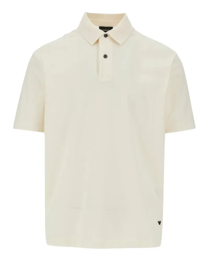 Emporio Armani Poloshirt mit Logo-Schild - Nude Nude