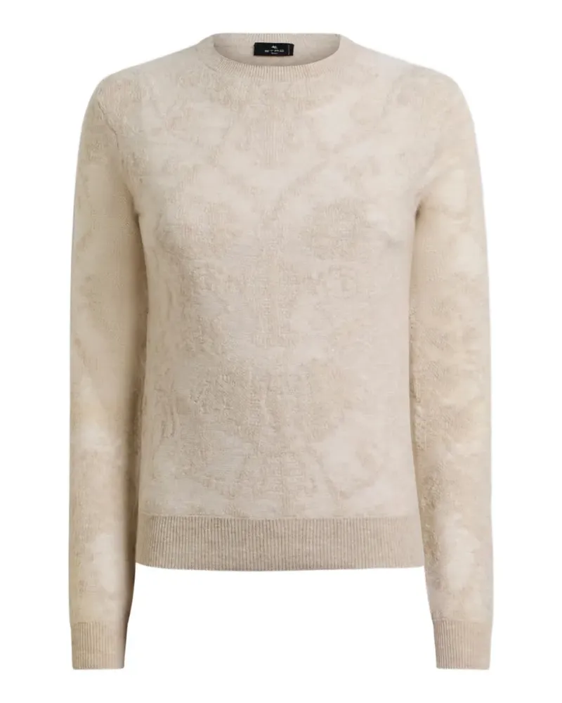Etro Woll-Jacquard-Pullover mit platziertem Motiv - Nude Nude