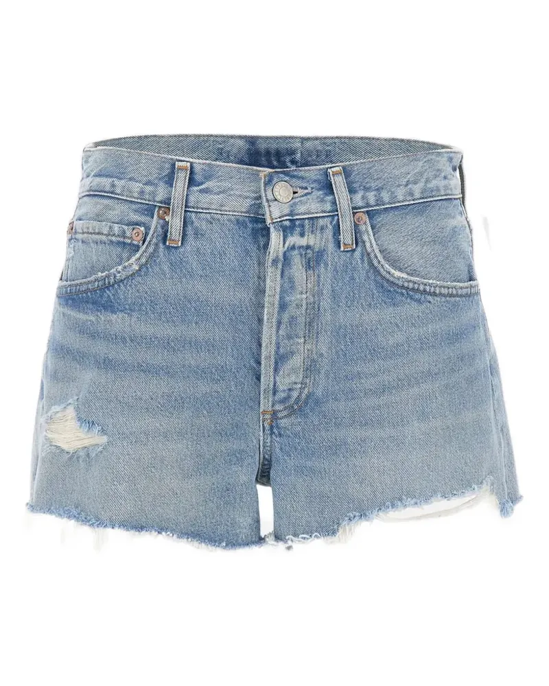 AGOLDE Parker frayed denim shorts - Blau Blau