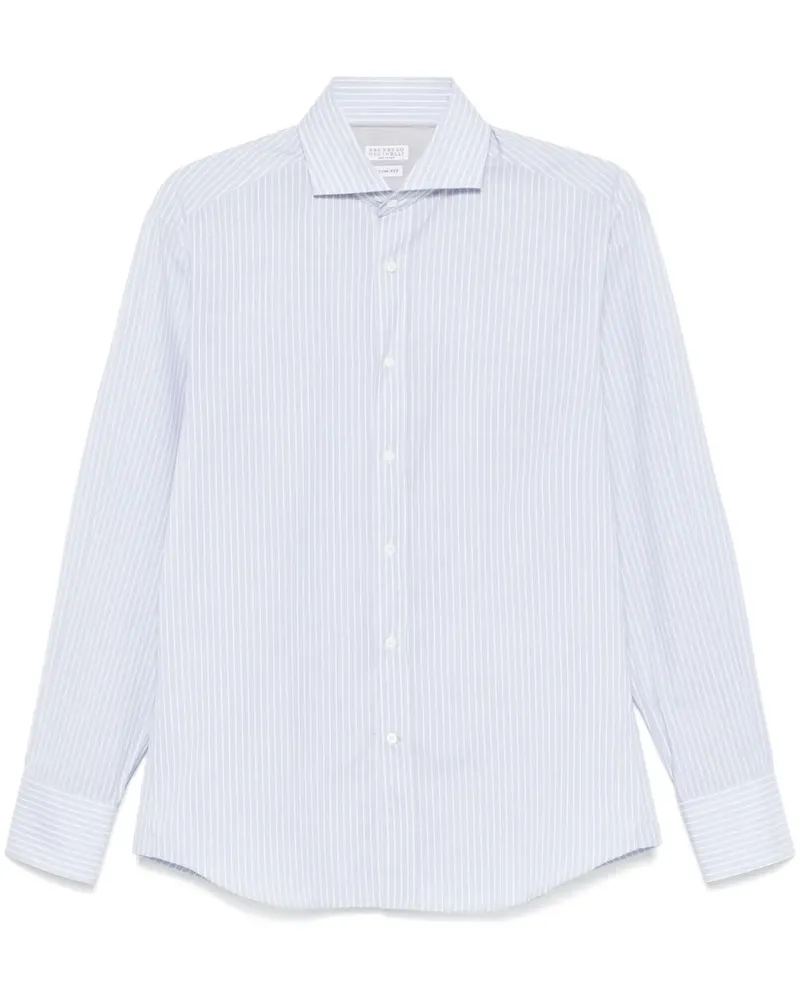 Brunello Cucinelli Gestreiftes Hemd - Grau Grau