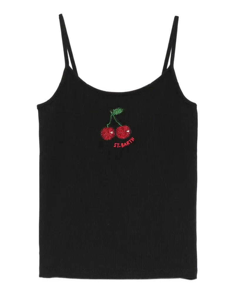 MC2 Saint Barth Tanktop mit Perlen - Schwarz Schwarz
