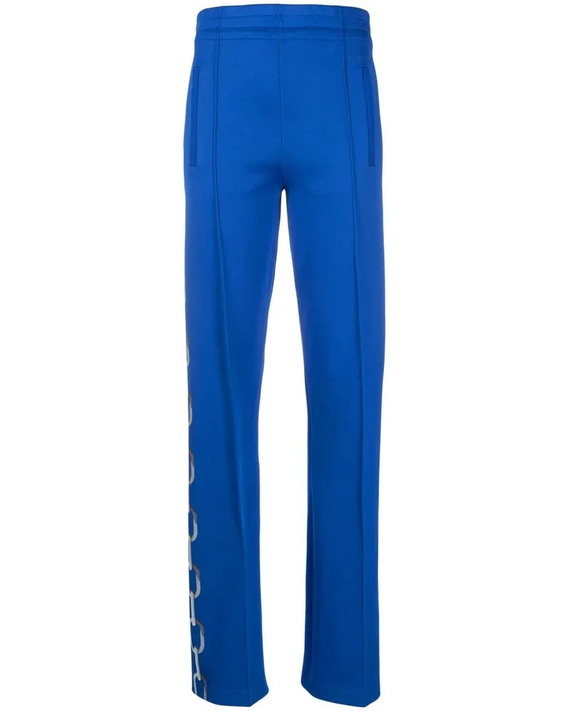 Burberry Gerade Hose mit Ketten-Print - Blau Blau