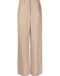 Lanvin Weite Hose mit Check Orange