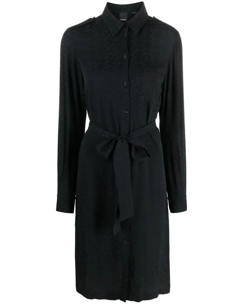 Pinko Kleid mit Monogrammmuster - Schwarz Schwarz