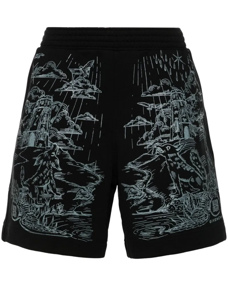 Givenchy Joggingshorts mit Zeichnungs-Print - Schwarz Schwarz