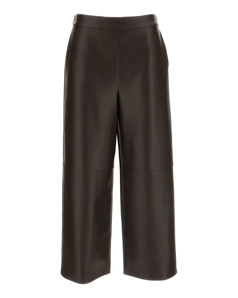 Max Mara Max Mara coated-jersey cropped trousers - Braun Braun