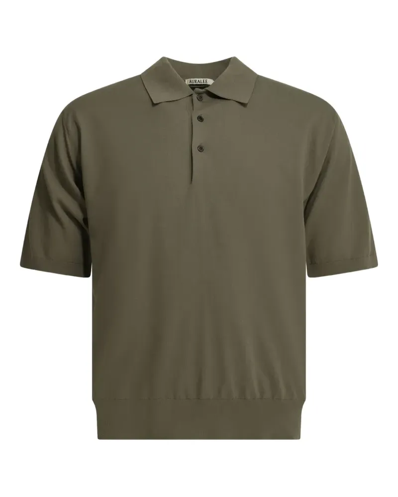 AURALEE Poloshirt mit kurzen Ärmeln - Grün Grün