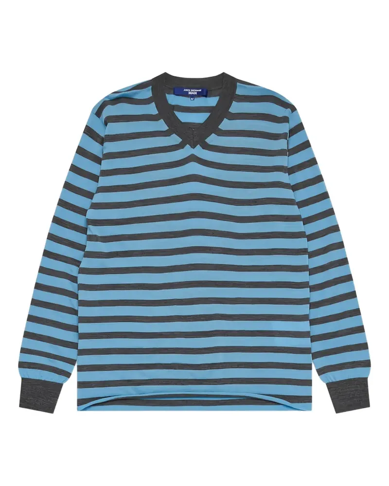 Junya Watanabe striped V-neck sweatshirt - Blau Blau