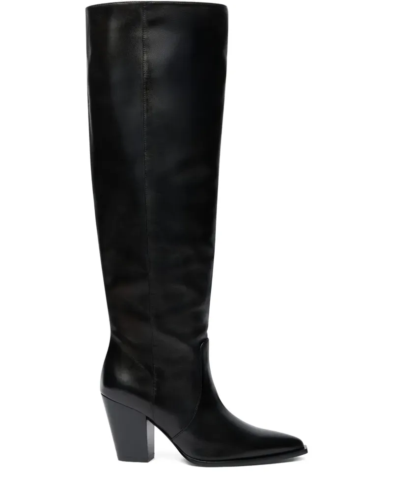 Stuart Weitzman Jolene Stiefel mit spitzer Kappe - Schwarz Schwarz