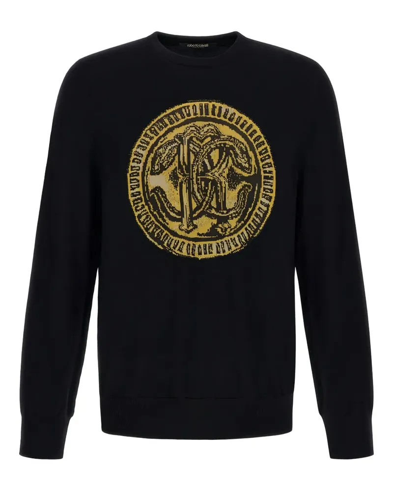 Roberto Cavalli Pullover mit Logo - Schwarz Schwarz