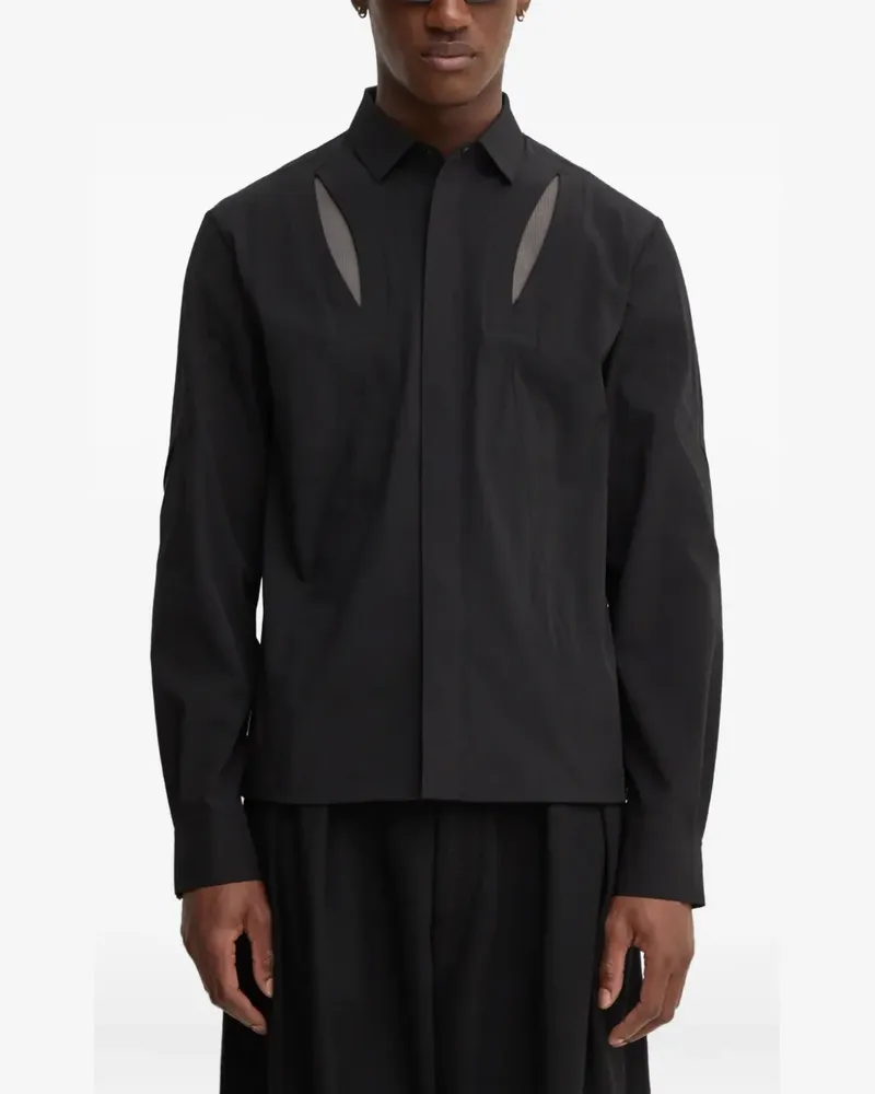 Heliot Emil Hemd mit Cut-Outs - Schwarz Schwarz