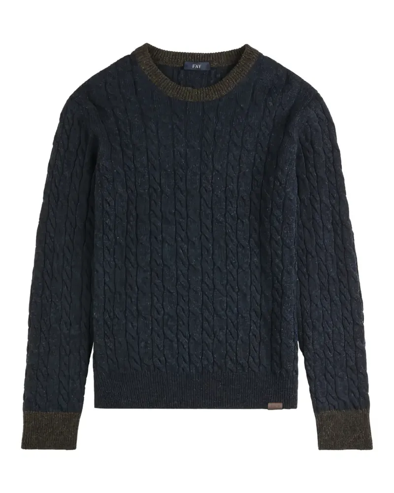 Fay cable-knit virgin wool sweater - Blau Blau