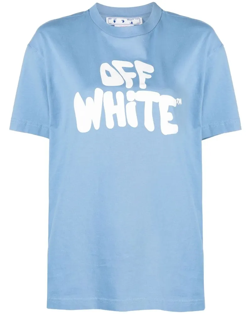 OFF-WHITE T-Shirt mit Logo-Print - Blau Blau