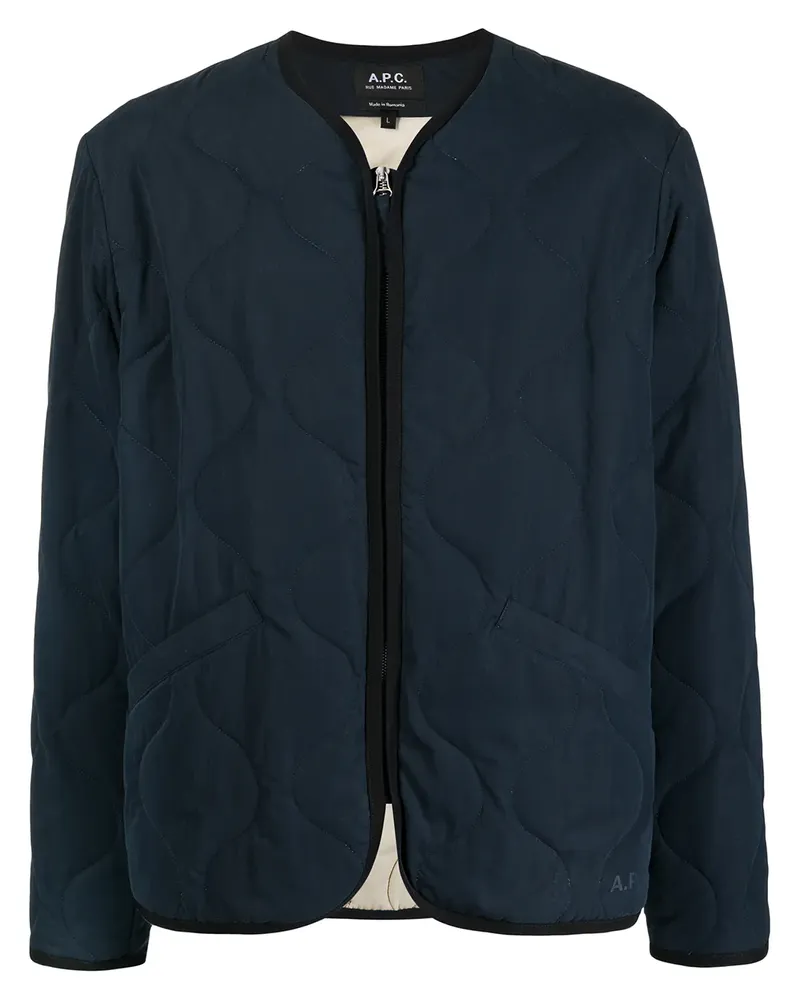 A.P.C. Gesteppte Jacke mit Reißverschluss - Blau Blau