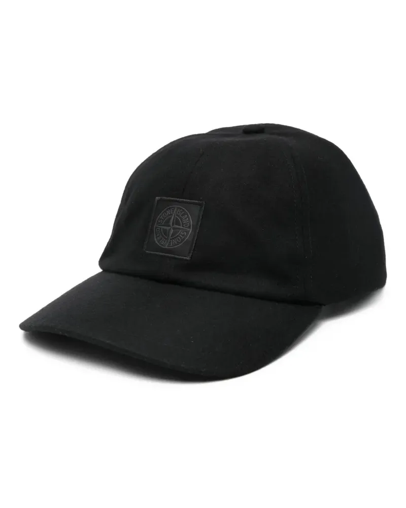 Stone Island logo-plaque baseball cap hat - Schwarz Schwarz