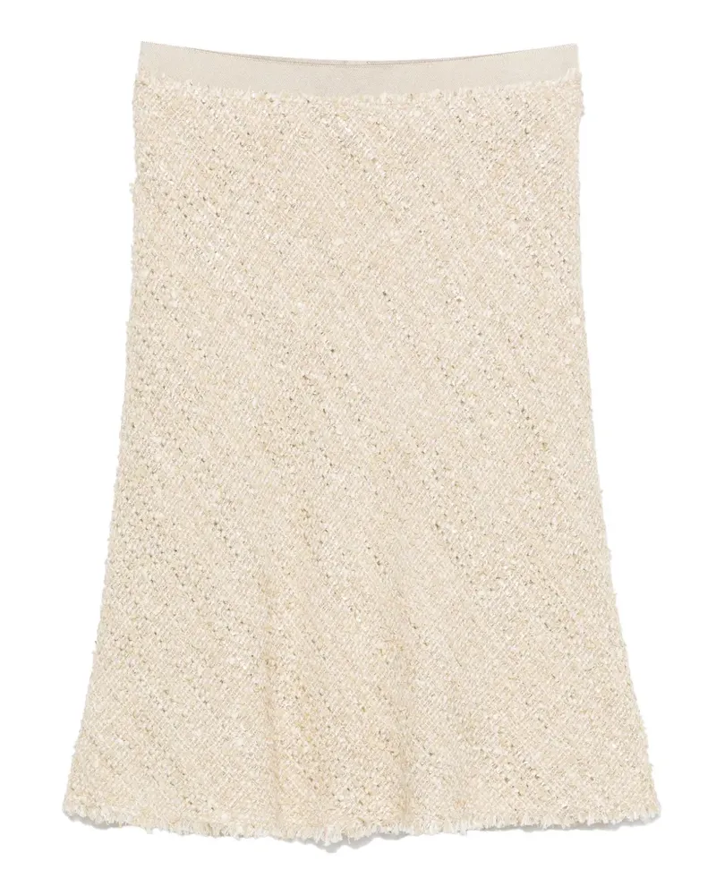 Luisa Cerano Minirock mit ausgefranstem Saum - Nude Nude