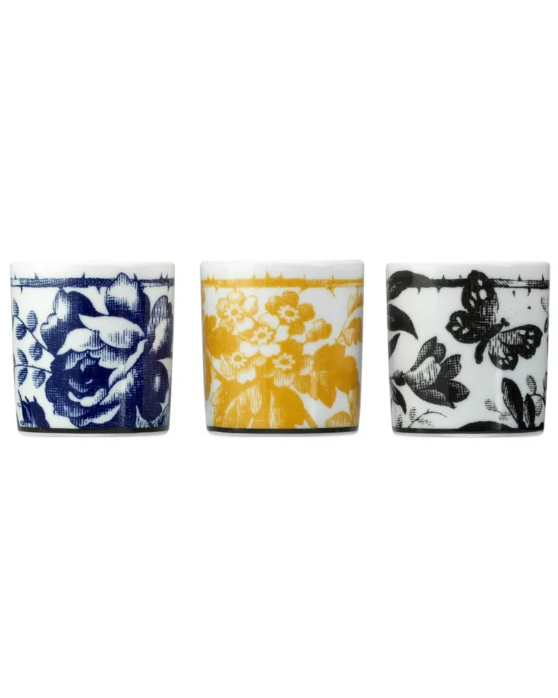 Gucci Kerzen mit Herbarium-Print (Set aus drei) - Blau Blau