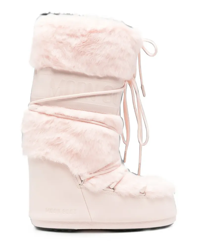 Moon Boot faux-fur lace-up boots - Rosa Rosa