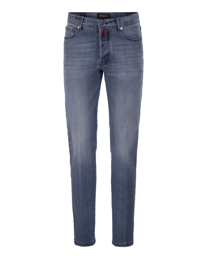 Kiton Schmale Jeans im Five-Pocket-Design - Blau Blau