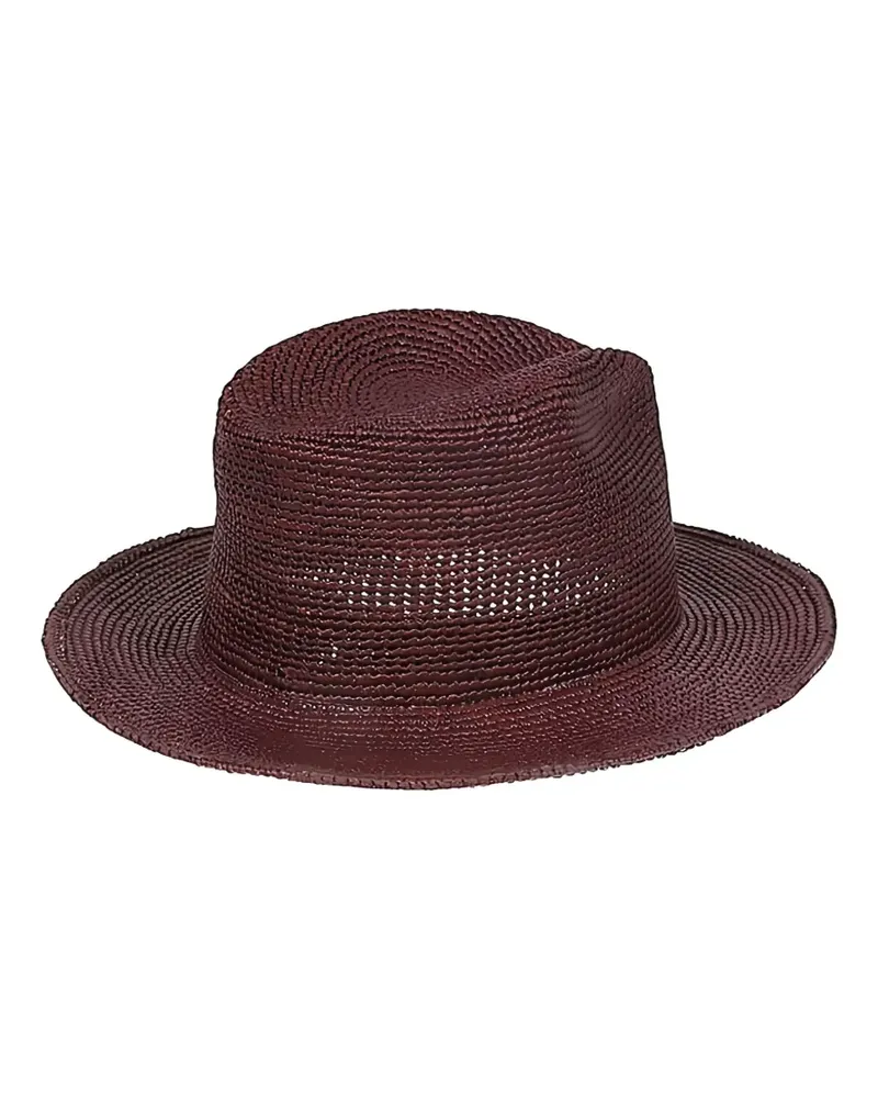 Borsalino Colchard crochet-detail fedora hat - Braun Braun