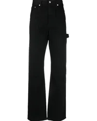 Helmut Lang Straight-Leg-Jeans mit Einsätzen Schwarz