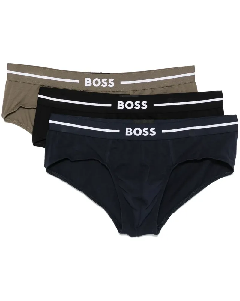 HUGO BOSS Set aus drei Slips mit Logo-Bund - Schwarz Schwarz